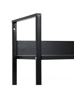 Scaffale Libri 3 Ripiani Nero 60x27,6x90,5 cm Legno Multistrato 2