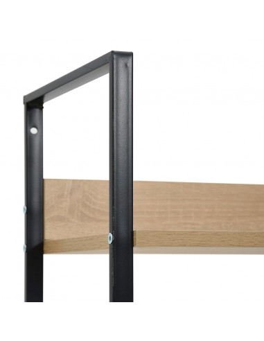 Scaffale Libri 3 Ripiani Rovere 60x27,6x90,5 Legno Multistrato