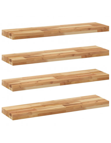 Mensole da Parete 4 pz 80x20x4 cm Legno Acacia Rifinito a Olio