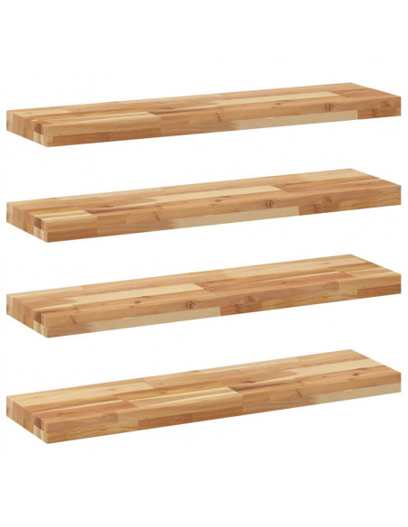 Mensole da Parete 4 pz 80x20x4 cm Legno Acacia Rifinito a Olio