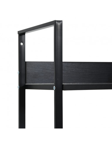 Scaffale Libri 4 Ripiani Nero 60x27,6x124,5cm Legno Multistrato