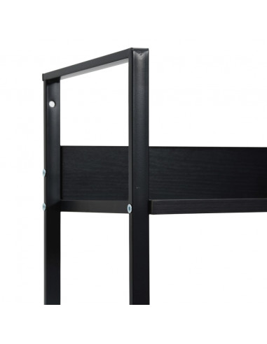 Scaffale Libri 5 Ripiani Nero 60x27,6x128,5cm Legno Multistrato