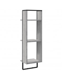 Scaffale Parete 3 Ripiani Grigio Sonoma 30x25x100cm Multistrato