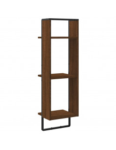 Scaffale Parete 3Ripiani Rovere Marrone 30x25x100cm Multistrato