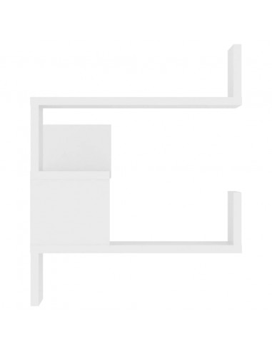 Scaffale Parete Angolo Bianco 40x40x50 cm in Legno Multistrato