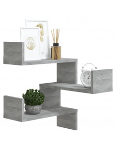 Scaffale Parete Angolo Grigio Sonoma 40x40x50cm Multistrato