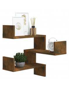 Scaffale Parete Angolo Rovere Anticato 40x40x50cm Multistrato 2