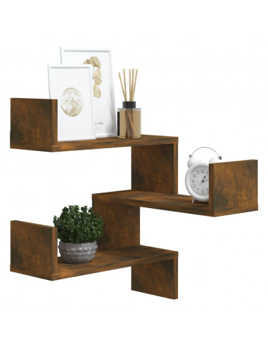 Scaffale Parete Angolo Rovere Anticato 40x40x50cm Multistrato