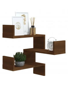 Scaffale Parete Angolo Rovere Marrone 40x40x50cm Multistrato 2