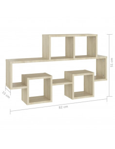 Scaffale Parete Auto Rovere Sonoma 82x15x51cm Legno Multistrato