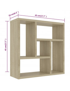 Scaffale Parete Rovere Sonoma 45,1x16x45,1 cm Legno Multistrato