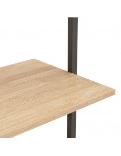 Scaffale Pendente 3 Livelli Marrone Chiaro e Nero 64x35x120,5cm