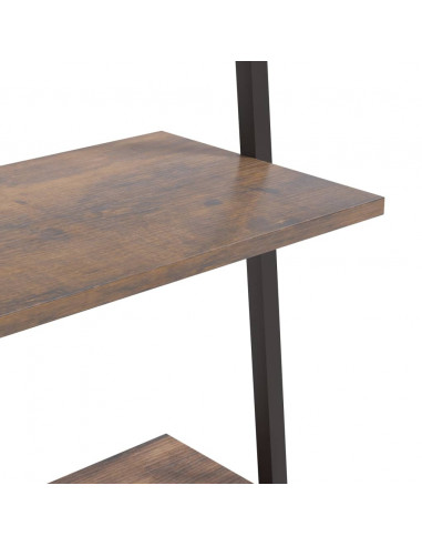 Scaffale Pendente 5 Livelli Marrone Scuro e Nero 64x34x185,5 cm