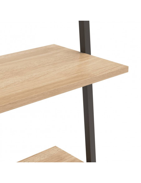 Scaffale Pendente 5 Ripiani Marrone Chiaro e Nero 64x34x185,5cm