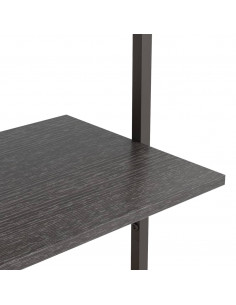 Scaffale Pendente a 3 Livelli Nero 64x35x120,5 cm