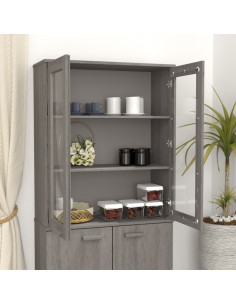 Scaffale per Credenza Grigio Chiaro 85x35x100 cm Legno di Pino