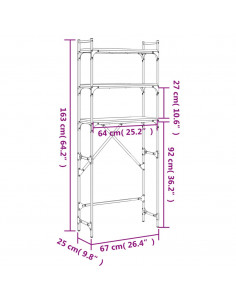 Scaffale per Lavatrice Rovere Sonoma 67x25x163 cm Multistrato