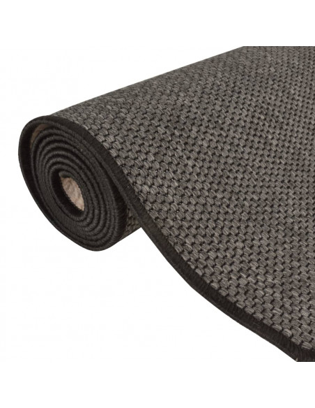 Tappeto Corsia Aspetto Sisal Antracite 50x200 cm