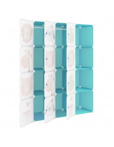 Scaffale Portaoggetti per Bambini con 12 Cubi Verdi in PP