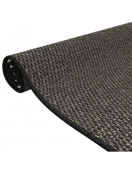Tappeto Corsia Aspetto Sisal Antracite 80x150 cm