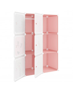 Scaffale Portaoggetti per Bambini con 6 Cubi Rosa in PP