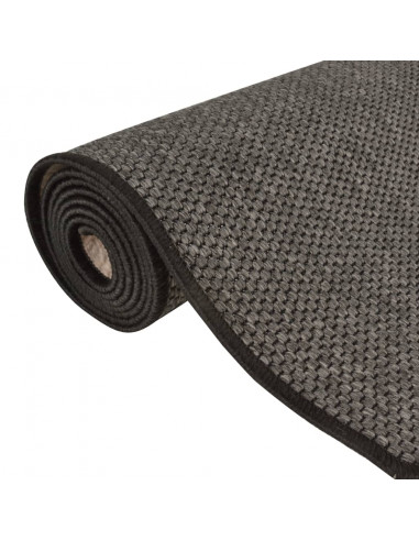 Tappeto Corsia Aspetto Sisal Antracite 80x250 cm