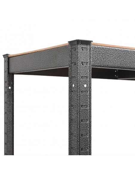 Scaffale Resistente 5 Strati Grigio Acciaio e Legno Multistrato