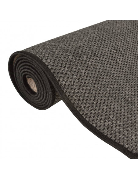 Tappeto Corsia Aspetto Sisal Antracite 80x300 cm