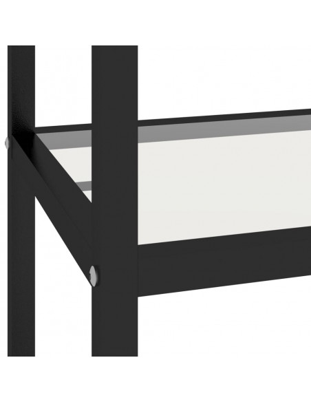 Scaffale Trasparente e Nero 100x36x90 cm in Vetro Temperato