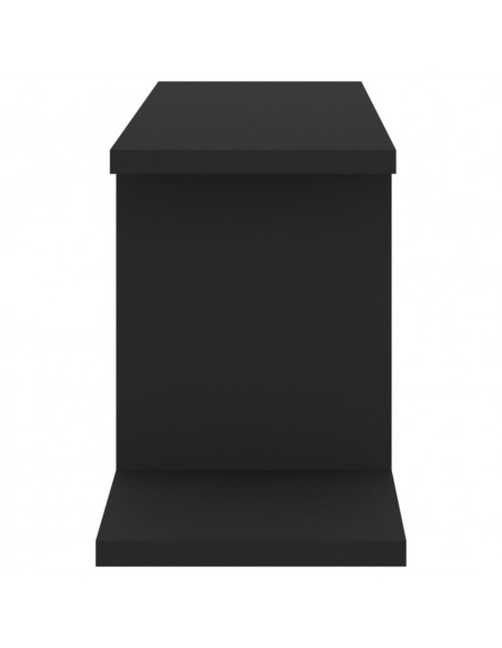 Scaffale TV a Parete Nero 125x18x23 cm Legno Multistrato