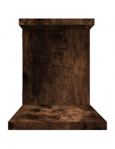 Scaffale TV a Parete Rovere Fumo 125x18x23 cm Legno Multistrato 2