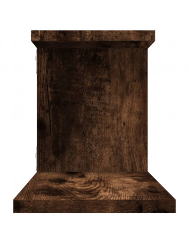 Scaffale TV a Parete Rovere Fumo 125x18x23 cm Legno Multistrato