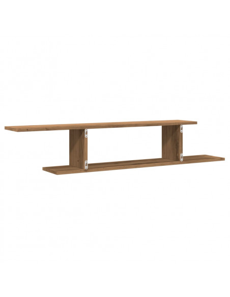Scaffale TV Parete Rovere Artigianale 125x18x23 cm Truciolato