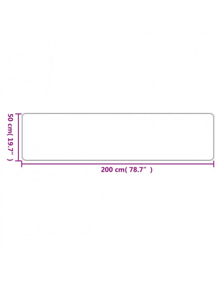 Tappeto Corsia Aspetto Sisal Sabbia 50x200 cm