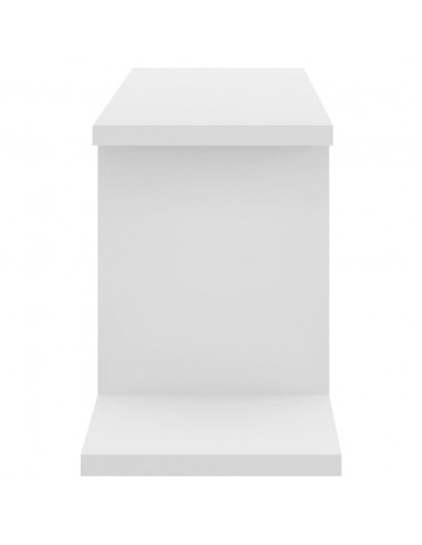 Scaffale TV Parete Rovere Bianco 125x18x23 cm Legno Multistrato