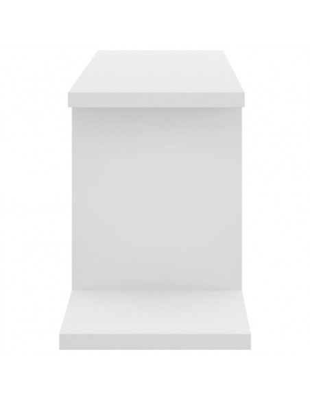 Scaffale TV Parete Rovere Bianco 125x18x23 cm Legno Multistrato