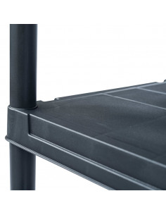 Scaffali 2 pz 125 kg 60x30x180 cm Nero in Plastica