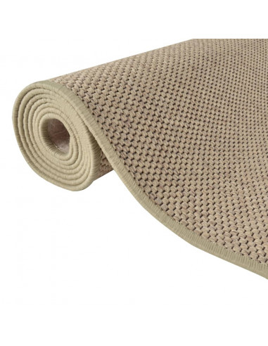 Tappeto Corsia Aspetto Sisal Sabbia 80x200 cm