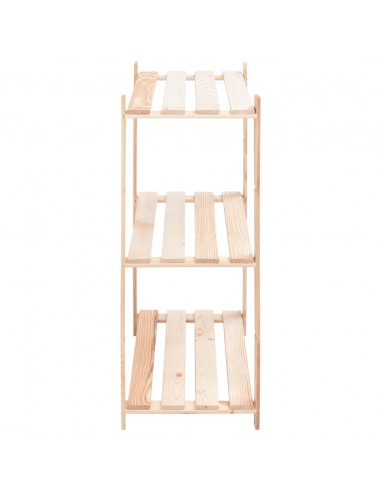 Scaffali a 3 Livelli 10 pz 80x38x90 cm in Massello Pino 150 kg