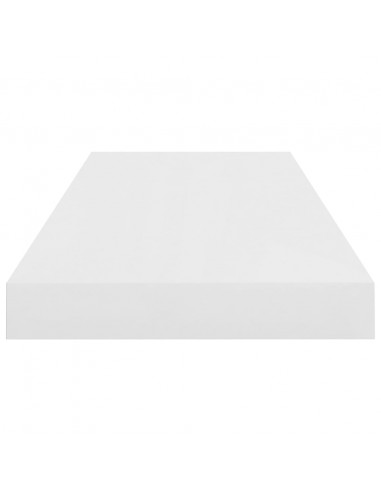 Scaffali a Parete 2 pz Bianco Lucido 60x23,5x3,8 cm in MDF