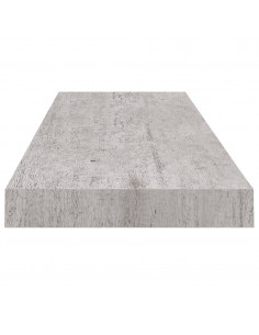 Scaffali a Parete 2 pz Grigio Cemento 80x23,5x3,8 cm in MDF 2