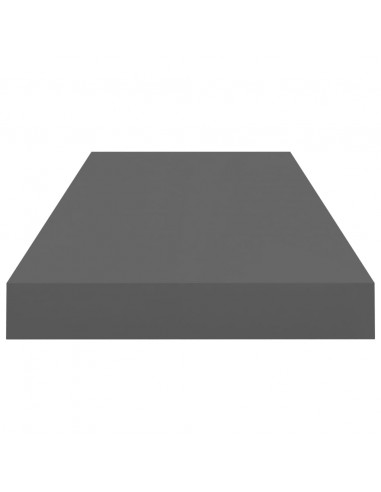 Scaffali a Parete 2 pz Grigio Lucido 60x23,5x3,8 cm in MDF