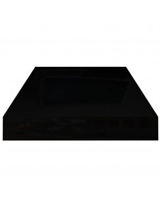 Scaffali a Parete 2 pz Nero Lucido 50x23x3,8 cm in MDF