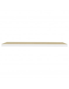 Scaffali a Parete 2 pz Rovere e Bianco 120x23,5x3,8 cm in MDF 2