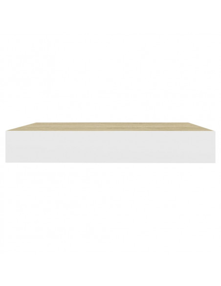 Scaffali a Parete 2 pz Rovere e Bianco 23x23,5x3,8 cm in MDF