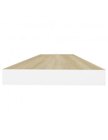 Scaffali a Parete 2 pz Rovere e Bianco 80x23,5x3,8 cm in MDF