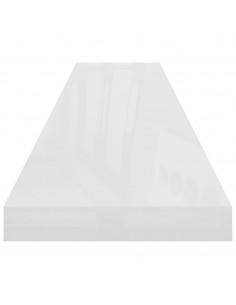 Scaffali a Parete 4 pz Bianco Lucido 120x23,5x3,8 cm in MDF