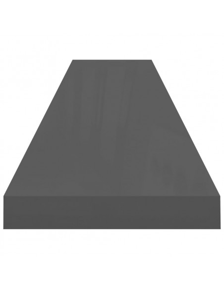 Scaffali a Parete 4 pz Grigio Lucido 120x23,5x3,8 cm in MDF