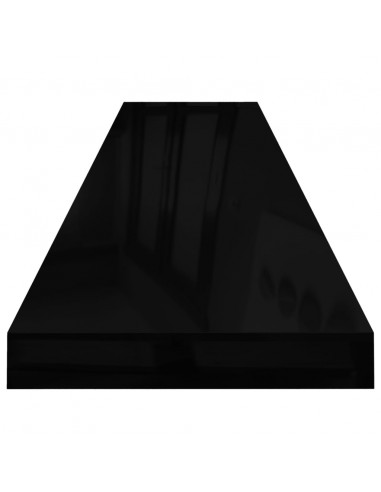 Scaffali a Parete 4 pz Nero Lucido 120x23,5x3,8 cm in MDF