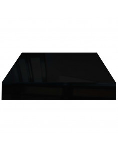 Scaffali a Parete 4 pz Nero Lucido 40x23x3,8 cm in MDF